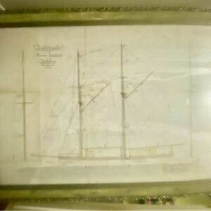 ‘Antoinette' 
a Monsieur Lesueur a Analalava (Madagascar)  framed blueprint Vtg​